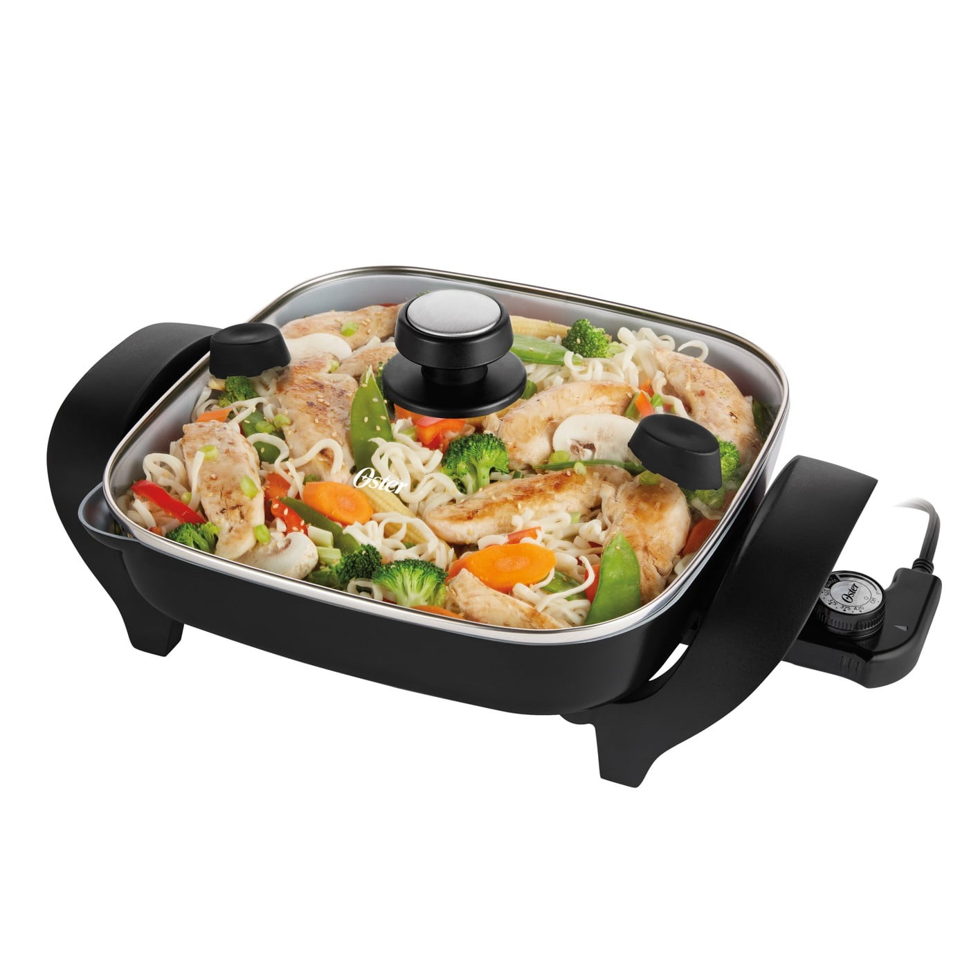 Oster DuraCeramic 12 Electric Skillet With Pour & Strain Lid
