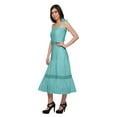 thumbnail image 2 of Moomaya Solid Women Sleeveless Long Adjustable Shoulder Strap Dress With Lace, 2 of 6