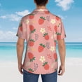 thumbnail image 6 of Daiia Strawberry Floral Hawaiian Shirt for Men Gentle Cotton Regular Short Sleeve Casual-Small, 6 of 9