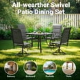 thumbnail image 6 of Patio Furniture Patio Dining Chairs Set of 2, Swivel Outdoor Patio Chair with Paded Textilene Fabric, All Weather Outdoor Seats Ergonomic Comfort, Perfect Seats for Backyard, Balcony, and Garden,Out, 6 of 15