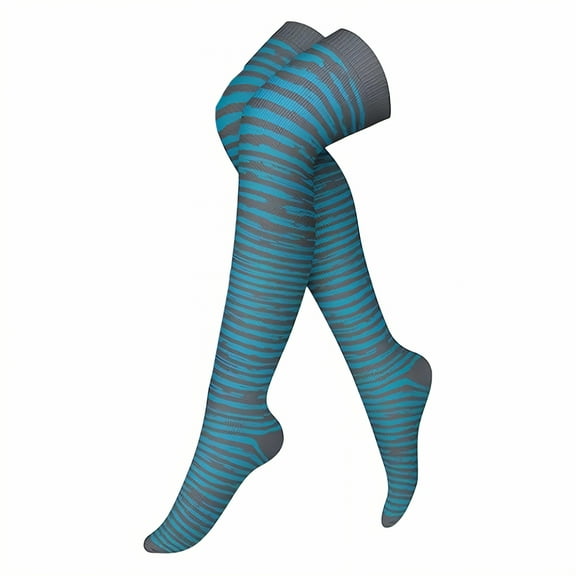 AUQ Compression Socks,Breathable Sweat-Wicking Technology Compression Socks Men,Fashionable Sports Style Compression Stockings for Women,Blue,S/M