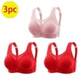 thumbnail image 2 of Fanxing Bra Pack of 3 Bra for Seniors Plus Size Lace Bra Comfortable Underwire Bras Convenient Cotton Bras for Older Women No Underwire L：34C/34D/34DD；36A/36B/36C, 2 of 6