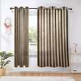thumbnail image 6 of Brown Stripes Breathable Sheer Curtains 63x52in Soft Light Filtering, UV Protection and Thermal Insulation, 6 of 7