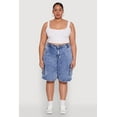 thumbnail image 2 of Womens Plus Size WAX Mineral Wash Cargo Jorts, 2 of 5