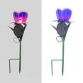 thumbnail image 3 of Injueey Lámpara de césped de 2 uds., luz de tierra alimentada por energía Solar con pantalla de cristal impermeable IP65, forma de flor, iluminación Iluminación y accesorios Azul púrpura Injueey HA027249-01, 3 of 5