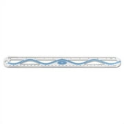 12" Plastic Wave Ruler, Standard/Metric, Blue