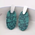 thumbnail image 6 of Natural Stone Turquoise Oval with Silver Brass Bar Statement Earrings Accessory, 6 of 9