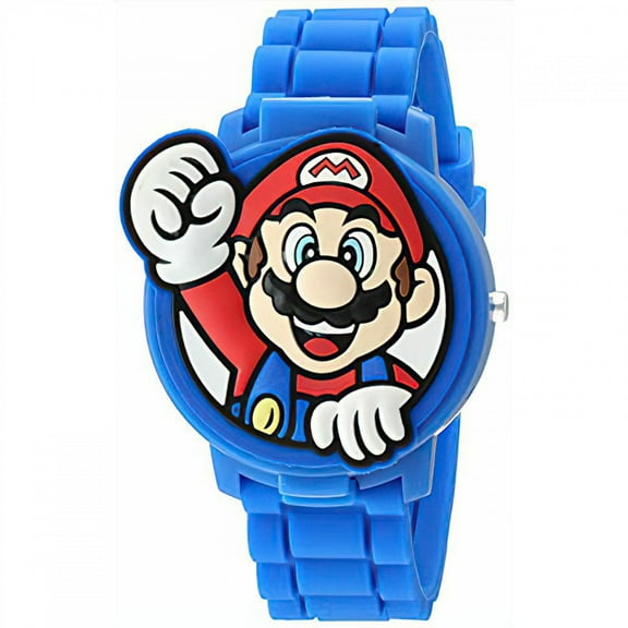 Nintendo Quartz Watch with Silicone Strap, Blue, 17.4 (Model: GMA3015)