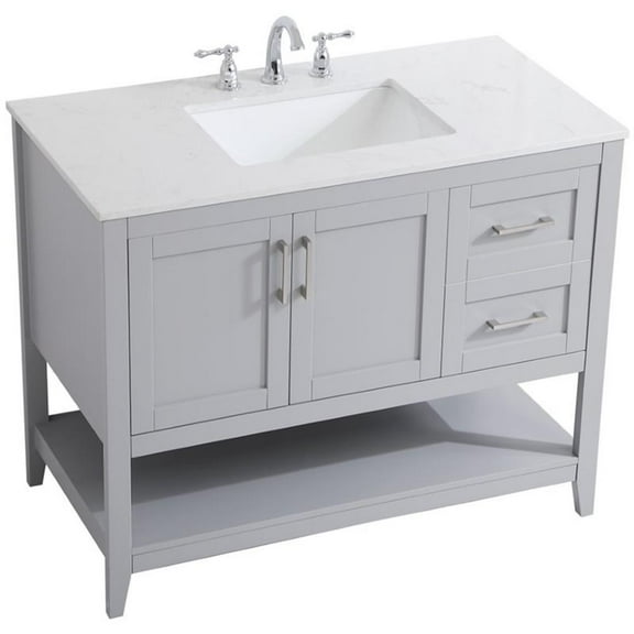 Elegant Kitchen and Bath 42 inch Single Bathroom Vanity in Grey