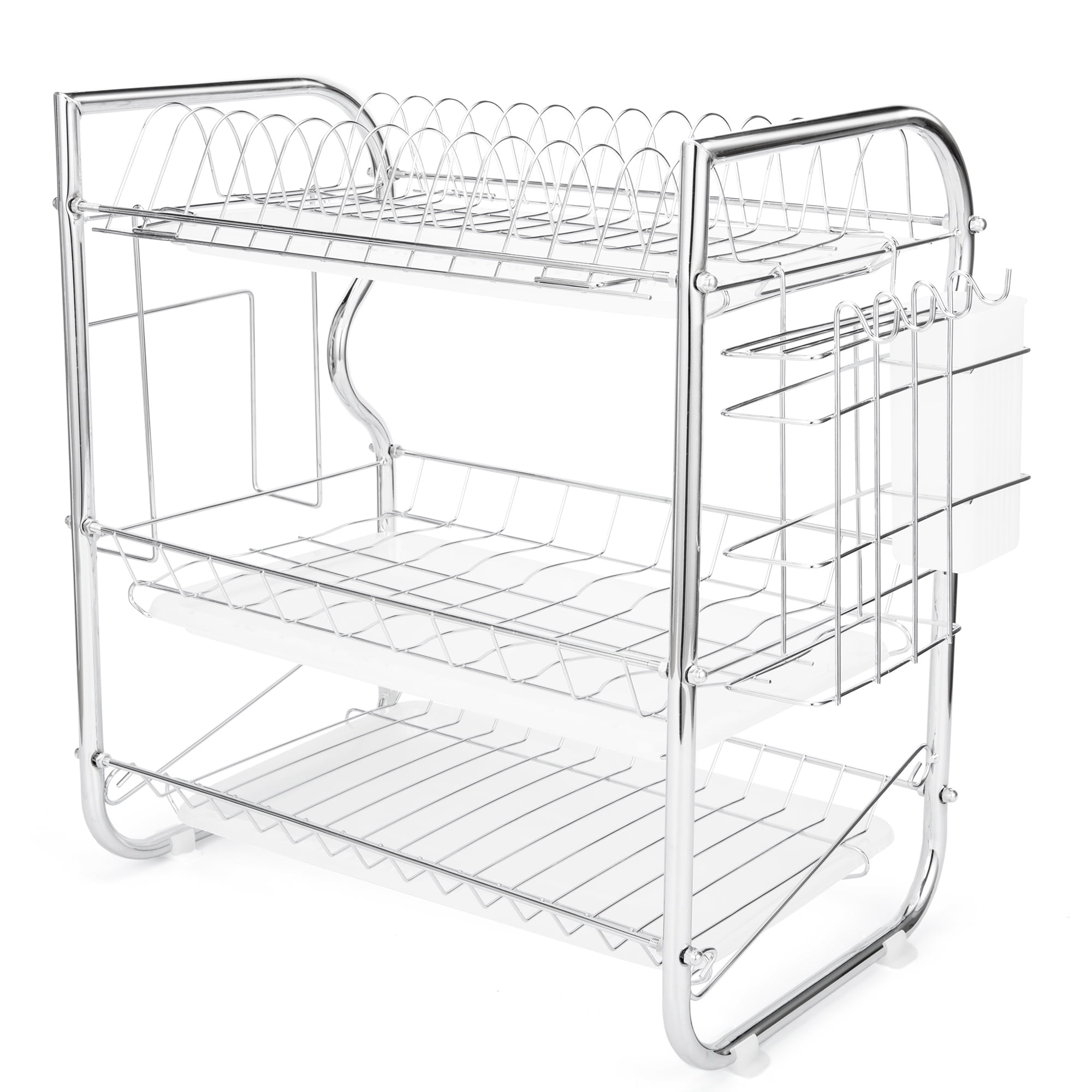 Kitchen Details 10-in W x 12.99-in L x 4.17-in H Plastic Dish Rack and Drip  Tray in the Dish Racks & Trays department at
