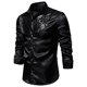 thumbnail image 1 of Camisas De Vestir Para Hombre Manga Larga Camisa de blusa de manga larga con cuello vuelto y botones para hombre (Black, M), 1 of 4