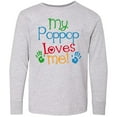 thumbnail image 3 of Inktastic My Poppop Loves Me Gift Long Sleeve Youth T-Shirt, 3 of 5