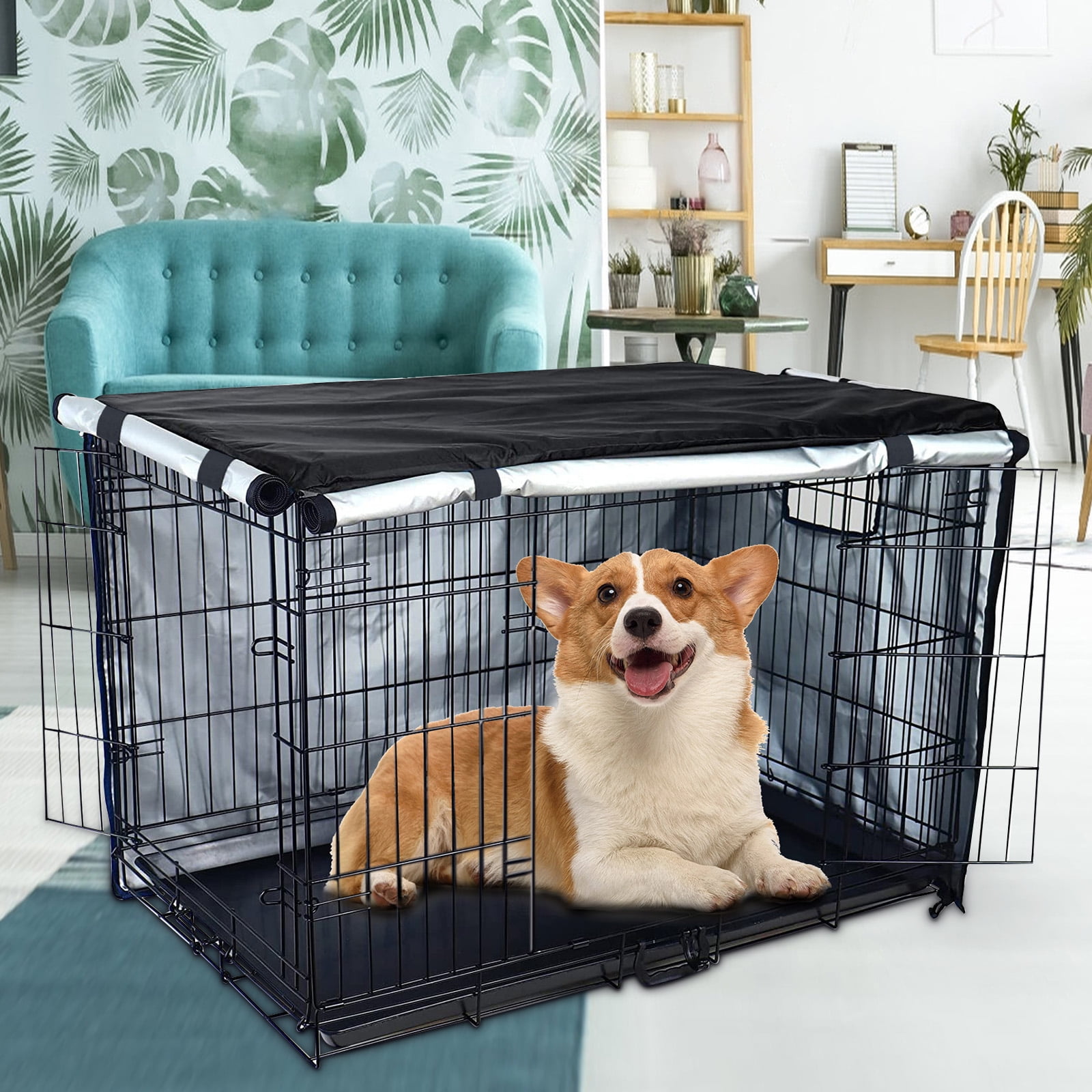 Dog Crate Cover Dog Kennel CoverDouble Door, Waterproof Dog Cage Cover