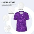 thumbnail image 5 of Fotbe Purple Glitter Baseball Jersey Shirt for Men and Women, Casual Short Sleeves Button Down T-Shirt-X-Large, 5 of 9