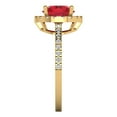 thumbnail image 3 of Clara Pucci 14K Yellow Gold 1.8ct Ruby Halo Ring for Women, 3 of 8