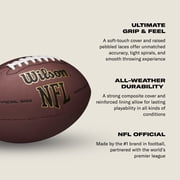 Wilson NFL Super Grip Football - Brown, Junior Size (Ages 9-12)