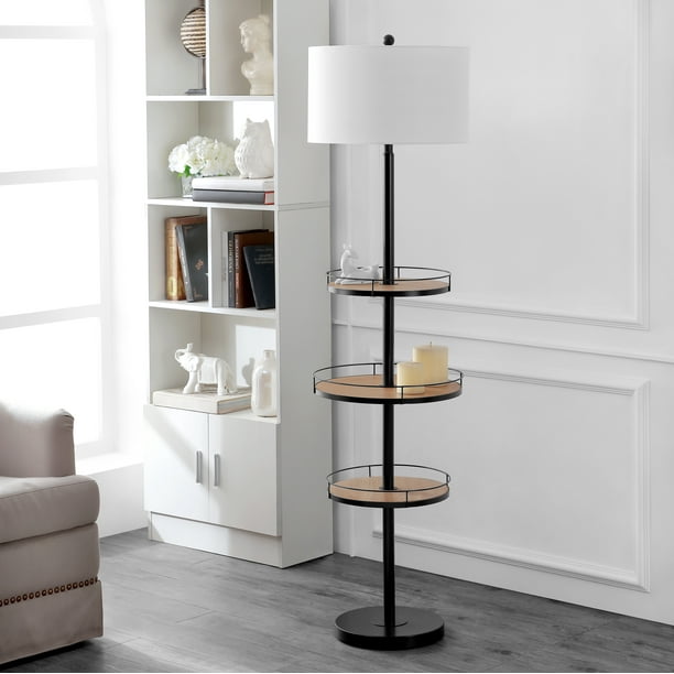 Safavieh Bello 64 5 In H 3 Shelf Floor Lamp Matte Black Walmart Com Walmart Com