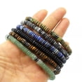 thumbnail image 2 of K-KED 5pcs Mix Stone Natural coin Gemstone beads Adjustable bracelet Healing Women Men, 2 of 9
