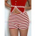 thumbnail image 6 of Womens Stripe Hot Girl Low Waist High Elasticity Shorts Bodycon Bottoms Fashion Summer Red XL, 6 of 8