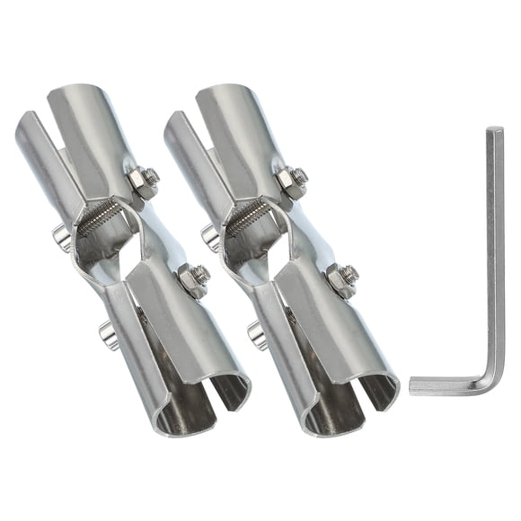 Uxcell Connecteur de Pince de Tuyau, Pinces de Clôture en Acier Inoxydable pour Porte-Manteaux Étagères Support Rail en Forme de I