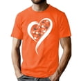 thumbnail image 4 of Zylanna Men's T-Shirts Tee, Short Sleeve Crew Neck Heart Print Summer Fashion Tops for Mens Orange, 4 of 6