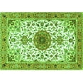 thumbnail image 1 of Ahgly Company Machine Washable Indoor Rectangle Medallion Green Traditional Area Rugs, 4' x 6', 1 of 1