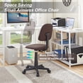 thumbnail image 3 of VECELO Armeless Home Office Chair, Ergonomic Low-Backrest Computer Chiar with Adjustable Height 360° Swivel Rolling Chair, Coffee, 3 of 9