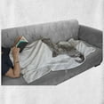 thumbnail image 6 of Cat Soft Flannel Fleece Blanket, Animal Theme a Dog and a Cat Lying Together on the White Background Digital Image, Cozy Plush for Indoor and Outdoor Use, 70" x 90", White and Grey, by Ambesonne, 6 of 6