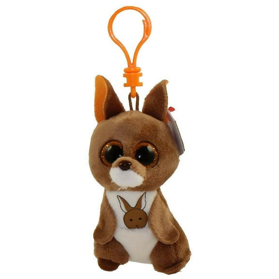 Ty Beanie Boos KIPPER - the Brown Kangaroo Clip With Glitter Eyes