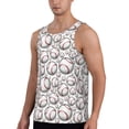 thumbnail image 2 of Balery Cute Baseball Pattern Men's Workout Tank Top Gym Muscle Tee Fitness Bodybuilding Sleeveless T Shirt Quick Dry Fit Muscle Tank Top Slim-Fit Tank-4X-Large, 2 of 7