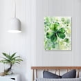 thumbnail image 4 of Acheng Watercolor Painting Of Shamrock Large St. Patrick's Day Canvas Art,Picture,Modern Art Artwork Wall Decor Dining Living Room Kitchen Decor 16x20 in, 4 of 5