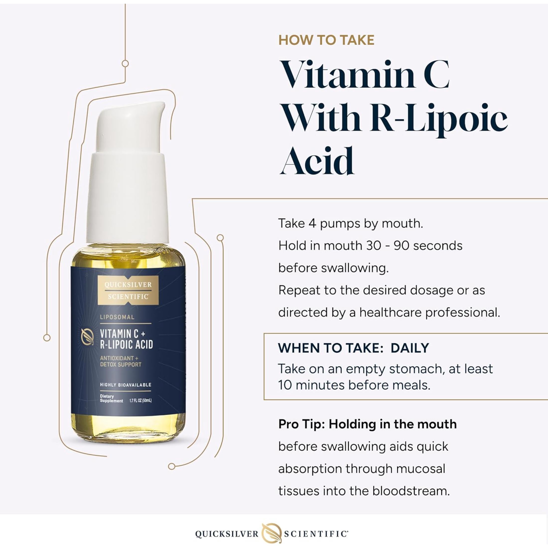 Quicksilver Scientific Vitamin C + R Lipoic Acid - Liposomal