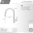 thumbnail image 6 of Stylish Ht 14” Brushed Stainless Steel Single Handle Kitchen Faucet with Soap Dispenser K131SS01S, 6 of 12
