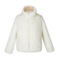 thumbnail image 2 of qILAKOG Girls Boys Full Zip Fleece Jacket Sherpa Outwear Coat Fall Winter Children's Fashion Solid Color Zipper Pocket Stand Up Collar Warm Long Sleeved Hooded Casual Jacket White 7-8 Years, 2 of 6