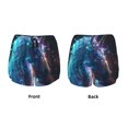 thumbnail image 3 of Gukieu Crystal Pattern White Horse Print Women's Sports Shorts with Drawstring Elastic Waistband for Running, Yoga, Fitness-Large, 3 of 7