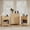 1pc cabinet + 2pcs nightstand, variant on Holliwil 4 Pieces Farmhouse Bedroom Set, Rattan Nightstand Set of 2 and 2 pcs Storage Cabinet, Natural Oak
