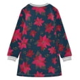 thumbnail image 6 of Girls' long-sleeved dress Red Flower Girls' A-line dress with ribbed cuffs Soft and comfortable, 6 of 6