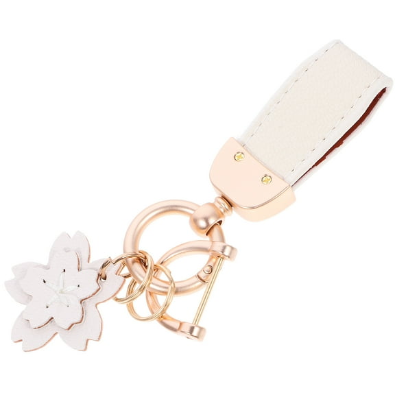 LOLIPPYY Beige Keychain for Car Keys and Bags, Women's Cute Zinc Alloy Pendant Charm with PU , 2.5 Inch Accessory