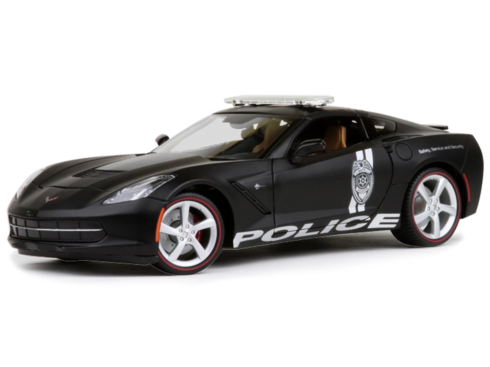 2014 Chevrolet Corvette C7 Stingray Police Matt Black 1/18 Diecast Model  Car by Maisto