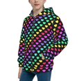thumbnail image 2 of Pofeuu Rainbow Hearts Print Teenage Zipper Hoodie Sweatshirts Hooded Casual Jackets With Pocket For Boys Girls-Medium, 2 of 6