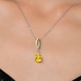 thumbnail image 3 of Gem Stone King 925 Silver and 10K Yellow Gold Yellow Citrine and White Lab Grown Diamond Pendant Necklace for Women | 2.47 Cttw | Gemstone November Birthstone | Oval 10X8MM | With 18 inch Chain, 3 of 6