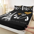 thumbnail image 3 of Homewish Romantic France Paris Bed Sheets,Eiffel Tower King Sheets,Cartoon Heart Print Sheet Set For Girls Kids,4 Pieces, 3 of 7