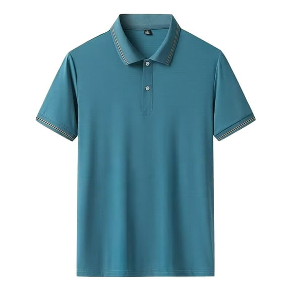 LINGLANG Men's Ice Silk Cooling Polo Shirt Fashion Mesh Knit Short Sleeve Breathable Business Casual Golf Top