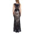 thumbnail image 4 of ROMANCE VICTORY Women's Round Neck Sleeveless Shinning Sequins Elegant Mermaid Evening Dress, 4 of 10