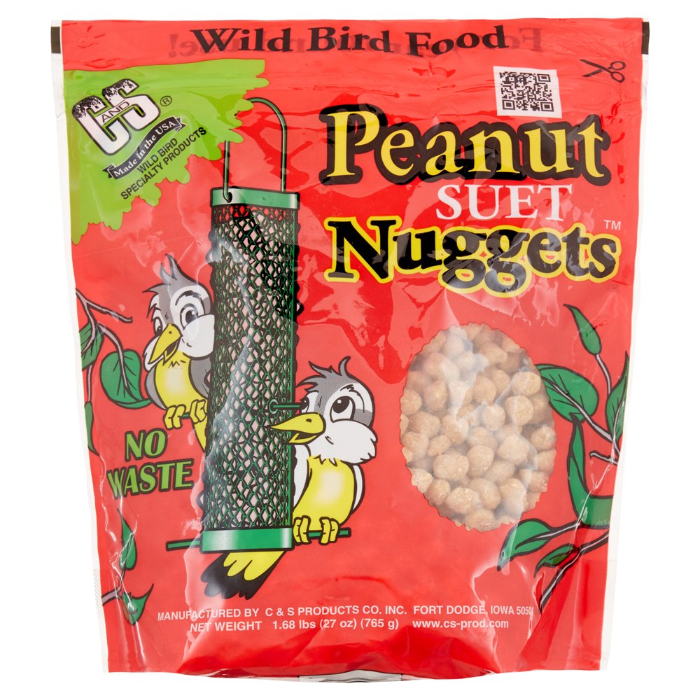 C&S Peanut Nomelt Suet Nuggets,27 oz, Wild Bird Feed