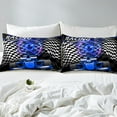 thumbnail image 3 of Manfei Blue Car 3pcs Duvet Cover King for Kids Teens Female Men,Extreme Sport Ultra Soft Bedding King Size,Geometric Black White Buffalo Microfiber Comforter Cover King(No Comforter), 3 of 6