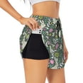 thumbnail image 2 of Disketp Retro Bunny Floral Print Women's Shorts Workout Shorts for Athletic Gym Running Shorts with Phone Pockets X-Large, 2 of 8