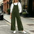 thumbnail image 4 of Taqqpue Women's Corduroy Overalls Wide Leg Oversize Jumpsuit Adjustable Straps Loose Casual Long Pants with Pockets Vintage Streetwear Fashion Outfit for Women Size S-XXXL, 4 of 8