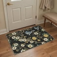 thumbnail image 4 of 2x7 Area Rugs Machine Washable Non Slip Low Pile Runner Rug for Hallway, Laundry Room, Bedroom, Bathroom, Indoor Print Rug with Avian Blossom Pattern, Ink Black, 4 of 4