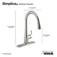 thumbnail image 2 of Kohler 22036-2MB Simplice Touchless Pull Down Kitchen Faucet, Kitchen Sink Faucet with Pull Down Sprayer, Vibrant Brushed Moderne Brass, 2 of 7